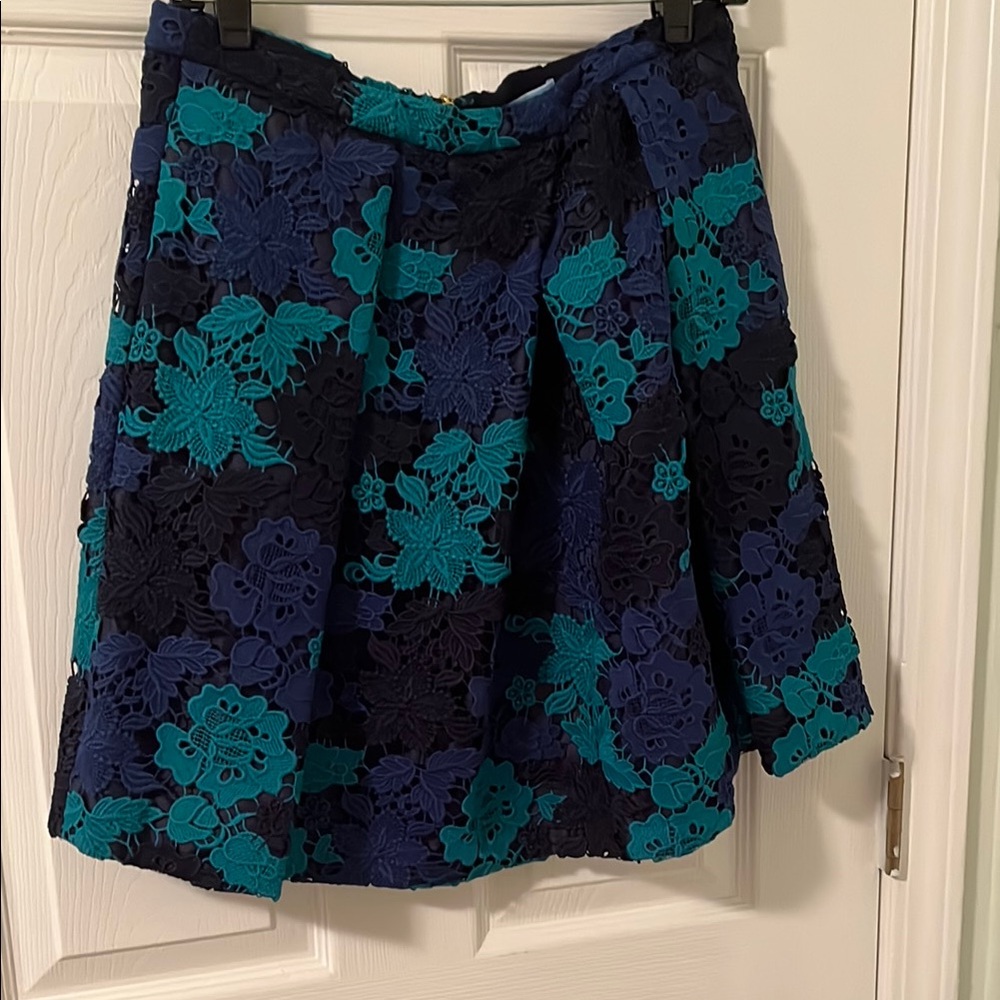 Draper James Blue and Purple Mini A-Line Skirt